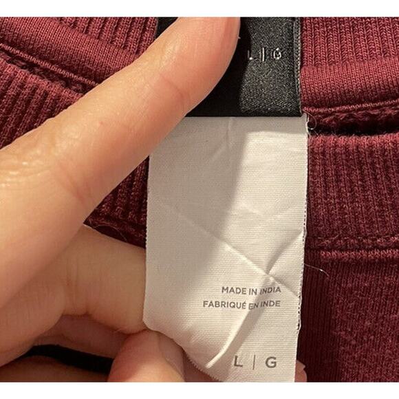 Lole Men’s Burgundy Sweatshirt Size Large Pullover Sweater Ribbed Trim - Picture 7 of 7